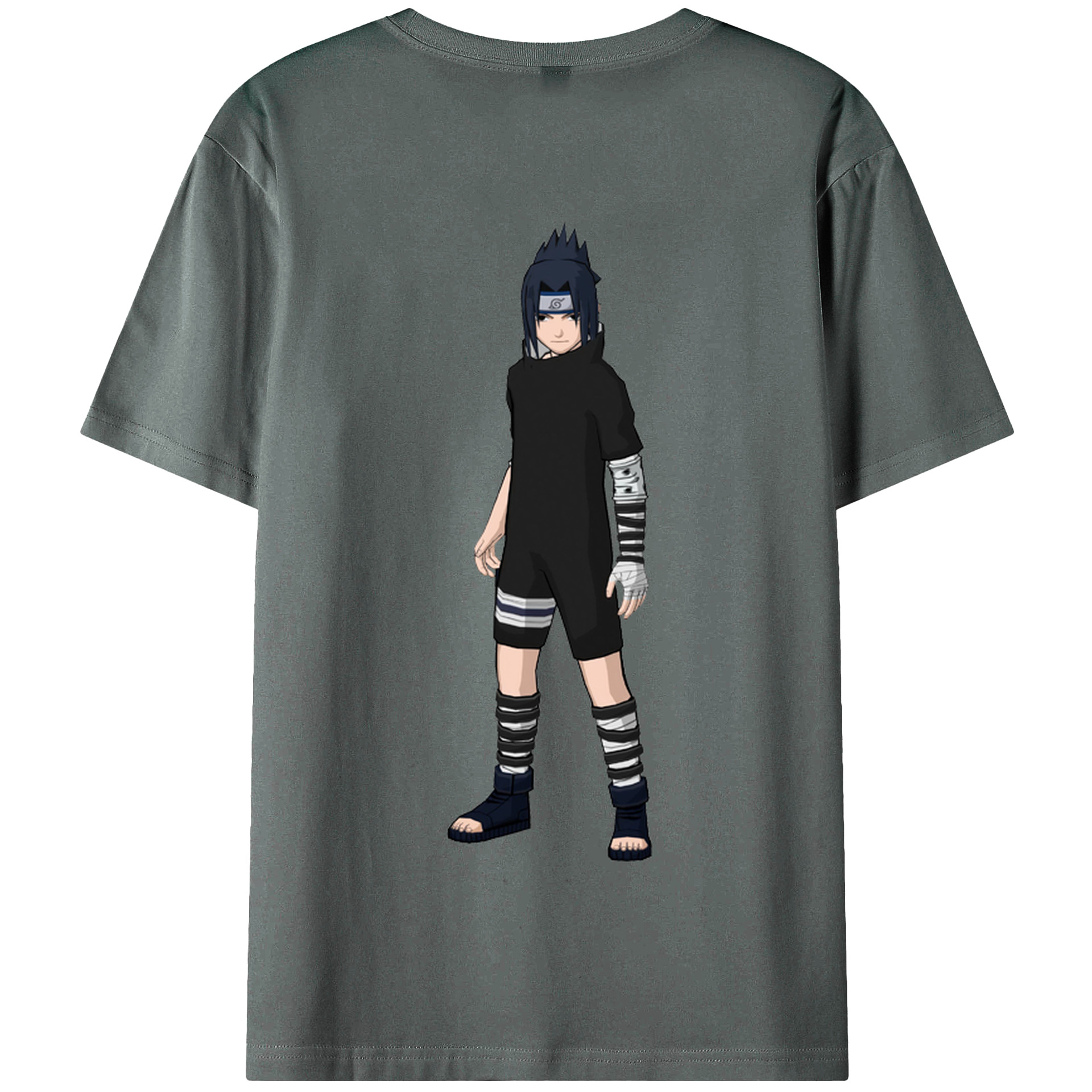 （画像用） NARUTO -ナルト- うちは サスケ Uchiha Sasuke 綿100％半袖Tシャツ（背面プリント）